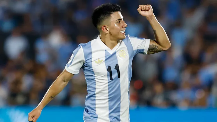 Thiago Almada pela Seleção. (Foto: Ernesto Ryan/Getty Images)