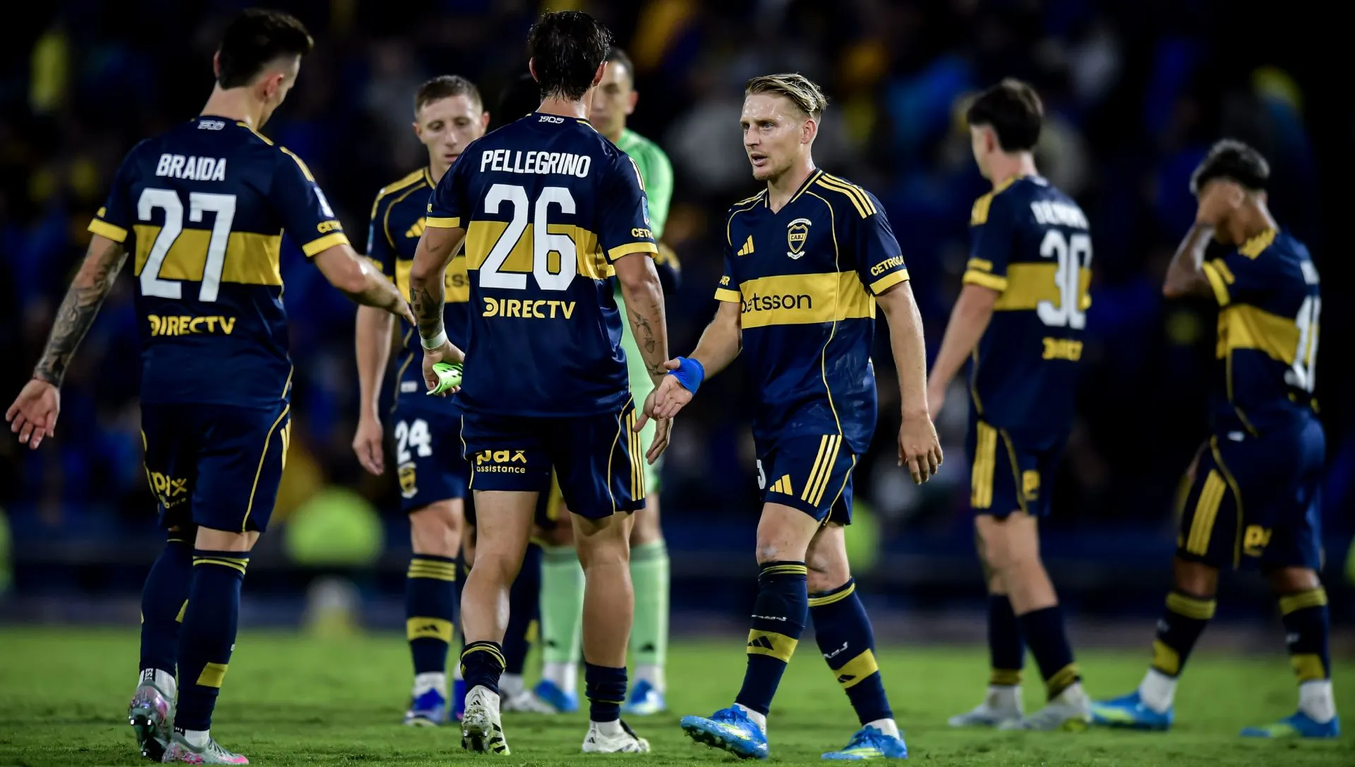 Boca Juniors reage após partida do Torneo Apertura Mercado Libre 2026. Foto: Marcelo Endelli/Getty Images