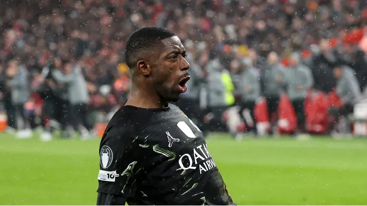 Dembelé foi o artilheiro do jogo Liverpool x PSG (Photo by Michael Steele/Getty Images)