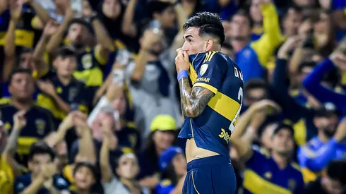 Di Lollo comemora gol pelo Boca Juniors. Marcelo Endelli/Getty Images.