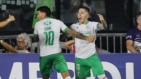Franco Troyansky comemora gol pelo Audax Italiano sobre o Vasco. (Photo by Wagner Meier/Getty Images)
