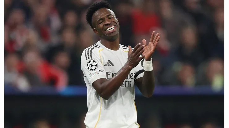 Vini Jr após chance do Real Madrid. (Photo by Adam Pretty/Getty Images)