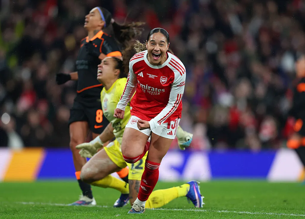 Olivia Smith comemorando o gol marcado contra o Corinthians no Mundial Feminino - Foto: Molly Darlington/Getty Images