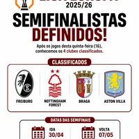Liga Europa: Quem são os 4 clubes classificados às semifinais?