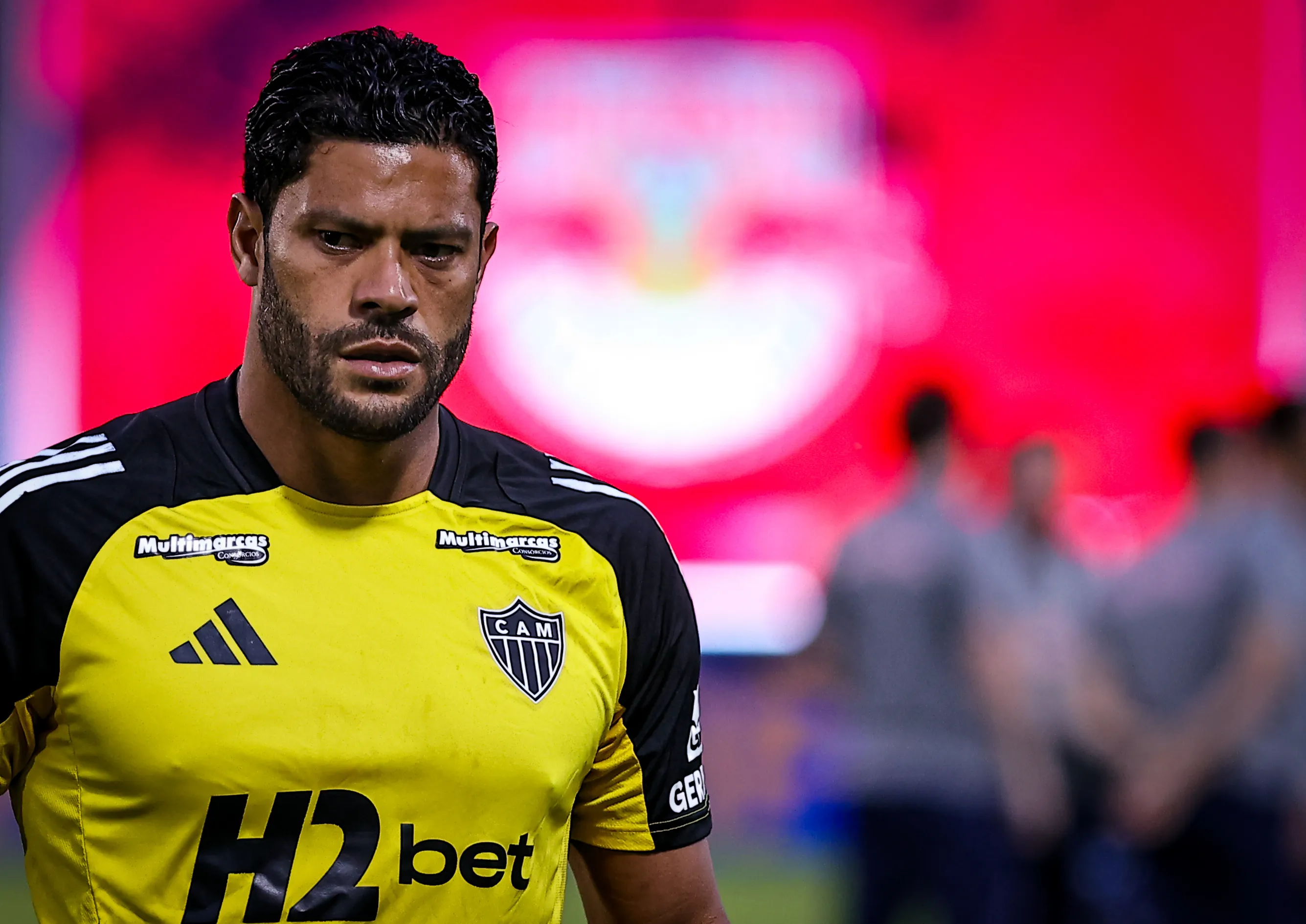 Hulk durante um aquecimento pelo Atlético Mineiro.  Foto: Fabio Giannelli/AGIF