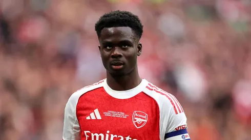 Bukayo Saka em jogo pelo Arsenal. Julian Finney/Getty Images.