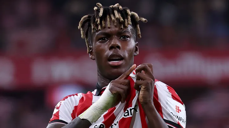 Nico Williams em jogo do Athletic Club. (Foto: Ion Alcoba Beitia/Getty Images)