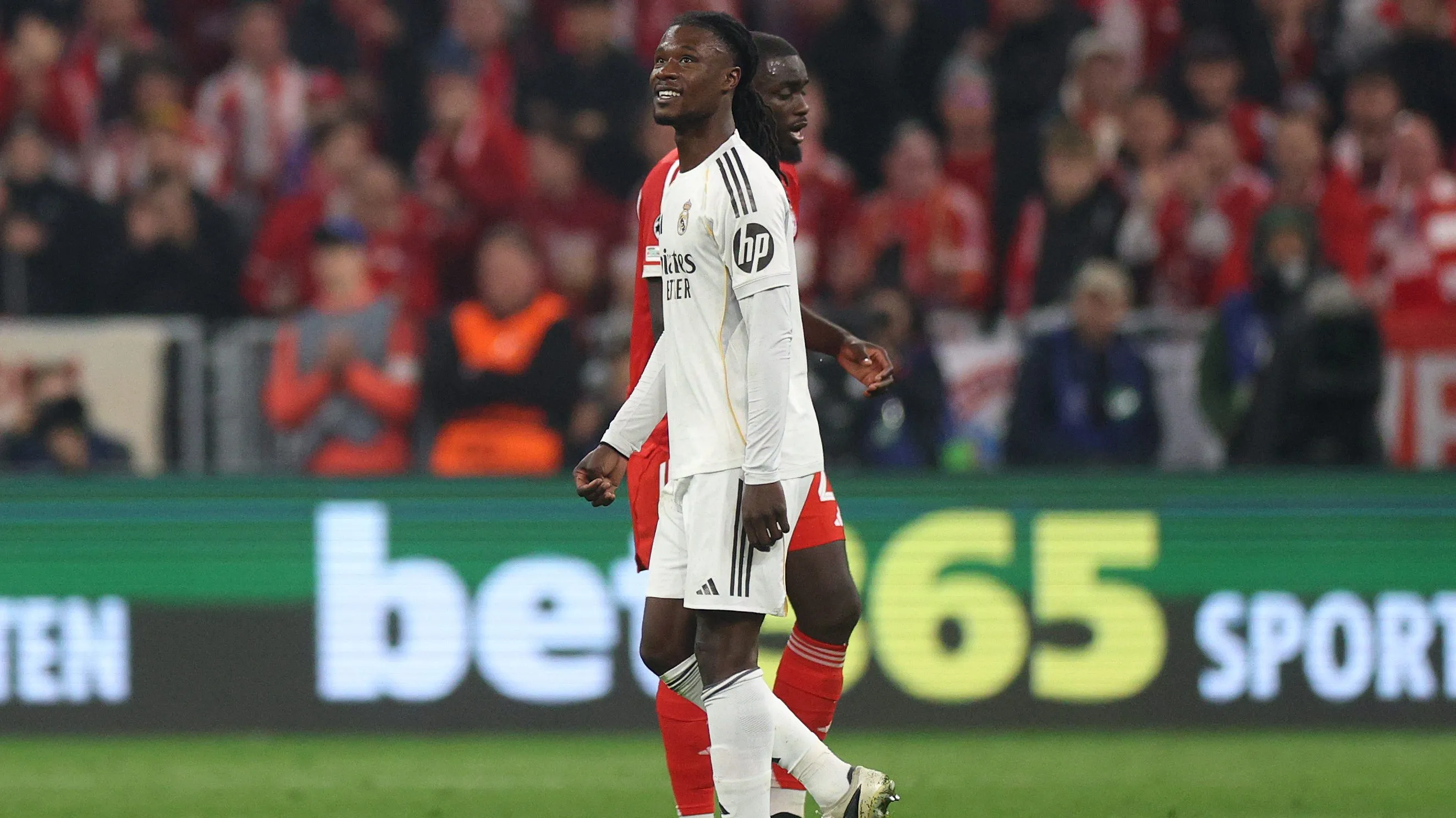 Camavinga em jogo contra o Bayern. Foto: Adam Pretty/Getty Images