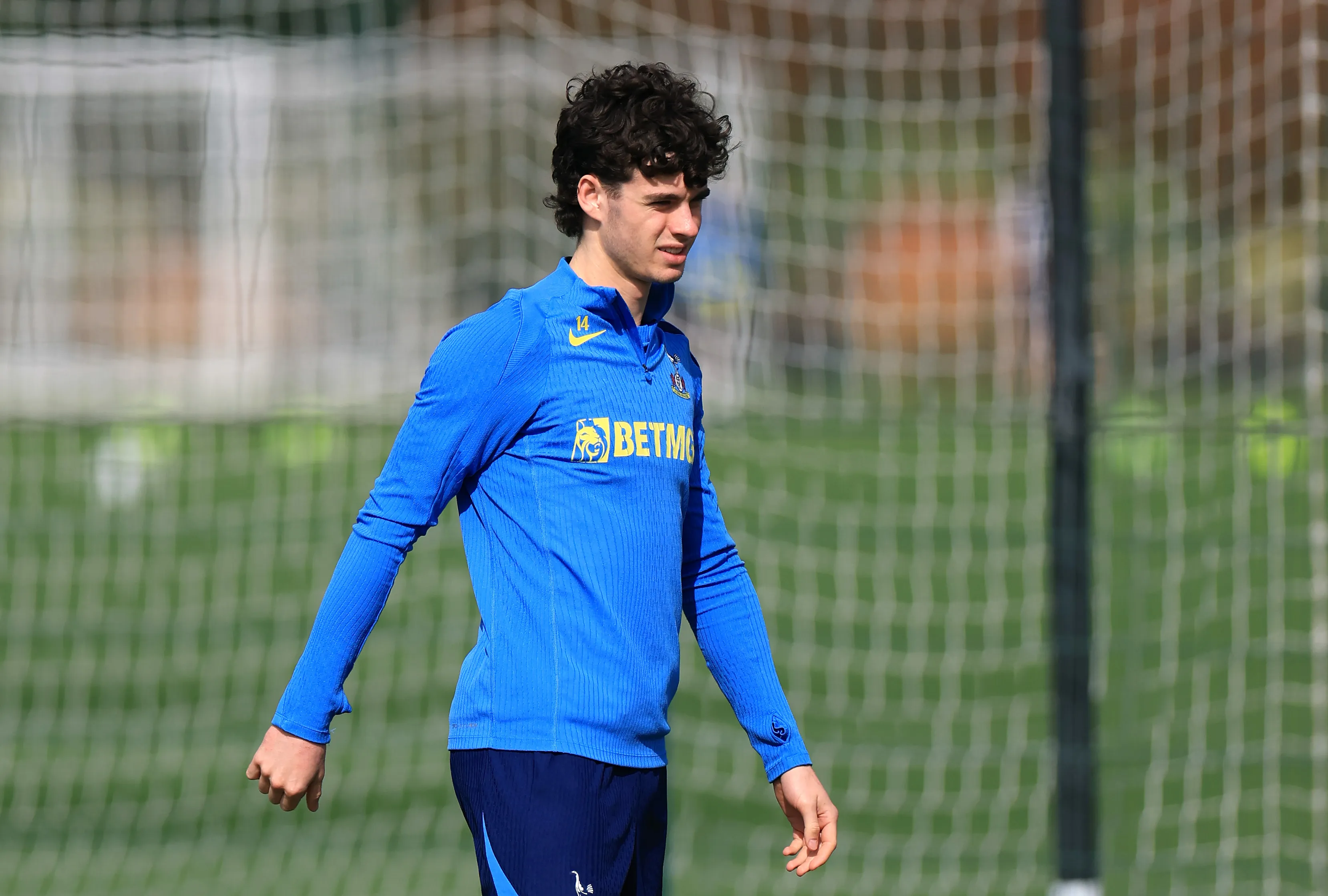 ENFIELD, ENGLAND – MARCH 17: Archie Gray of Tottenham Hotspur looks on during a training session at Tottenham Hotspur Training Centre on March 17, 2026 in Enfield, England. (Photo by Andrew Redington/Getty Images)