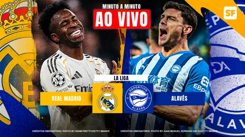 Real Madrid e Alavés se enfrentam pela 33ª rodada de LaLiga. Adam Pretty/Getty Images e Juan Manuel Serrano Arce/Getty Images