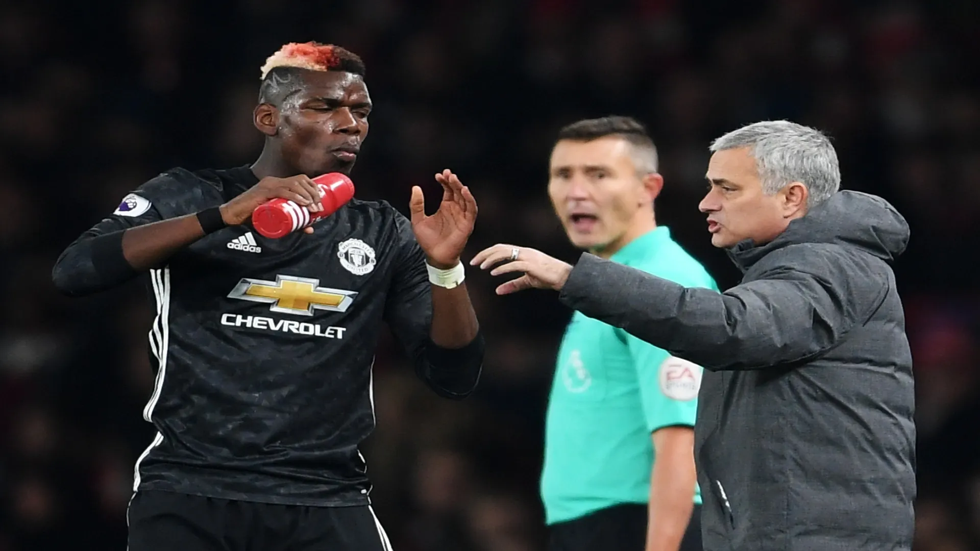 Pogba e Mourinho em 2017 – Laurence Griffiths/Getty Images