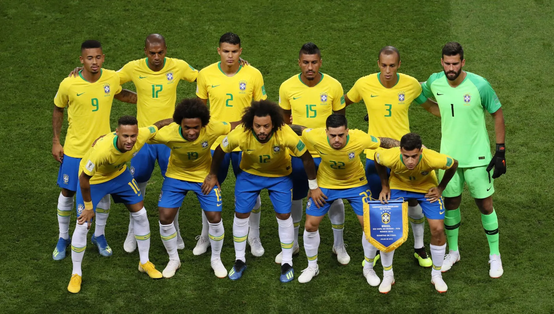 Brasil antes da partida das quartas de final da Copa do Mundo FIFA Rússia 2018. Foto: Kevin C. Cox/Getty Images