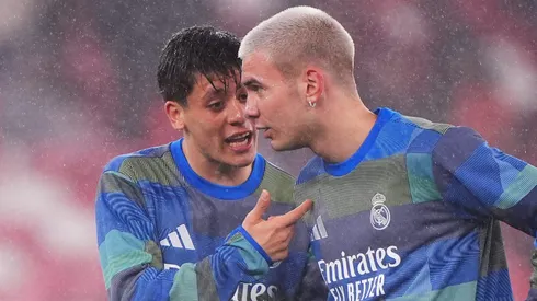 Franco Mastantuono e Arda Guler. (Photo by Jose Manuel Alvarez Rey/Getty Images)