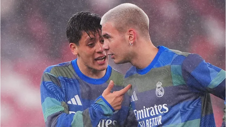 Franco Mastantuono e Arda Guler. (Photo by Jose Manuel Alvarez Rey/Getty Images)