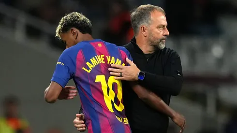 Yamal e Flick no Barcelona (Alex Caparros/Getty Images)