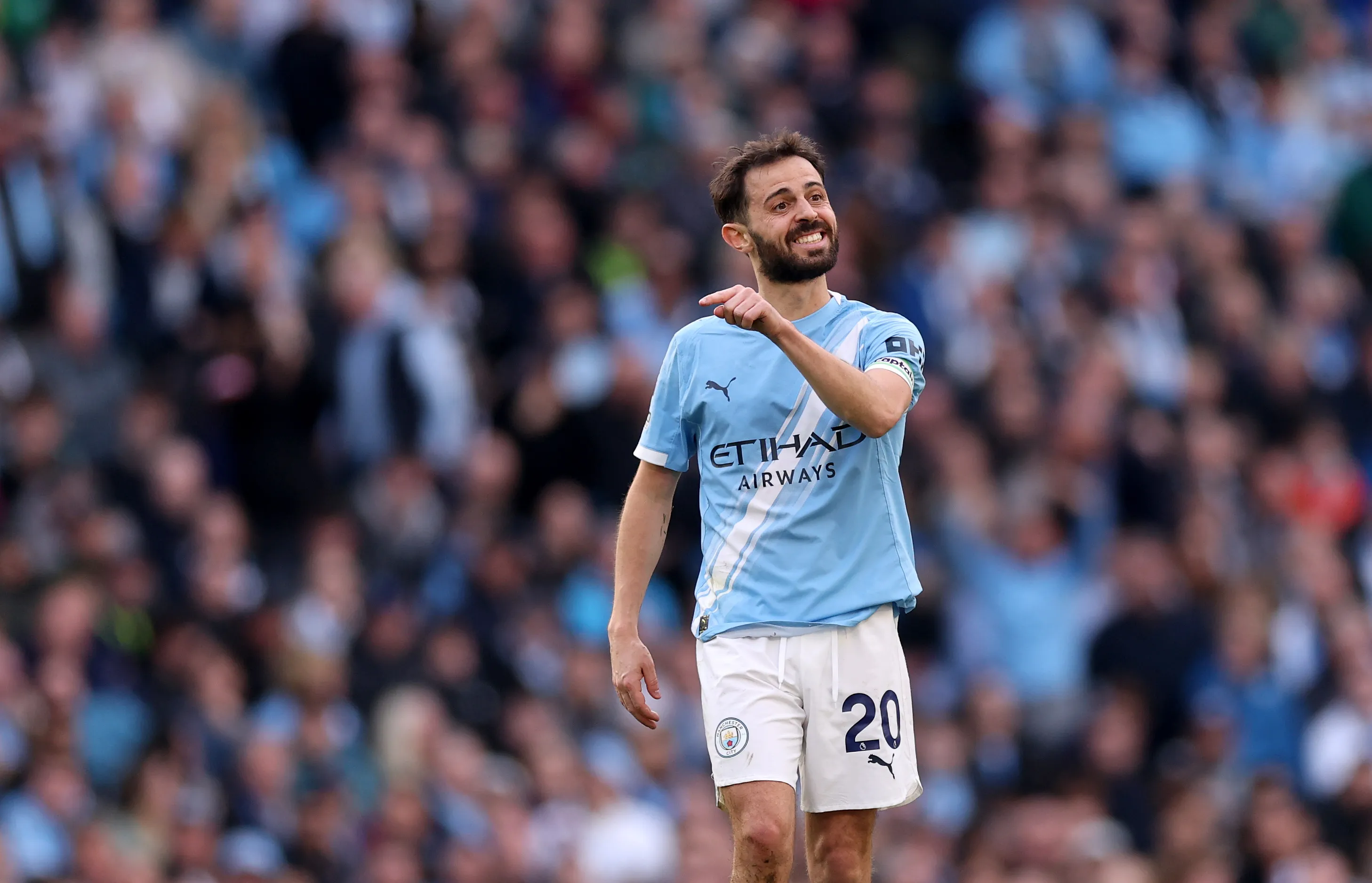 Bernardo Silva em campo pelo Manchester City. Foto: Carl Recine/Getty Images
