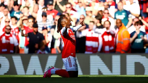 Eberechi Eze comemorando gol do Arsenal. Foto: Mark Thompson/Getty Images
