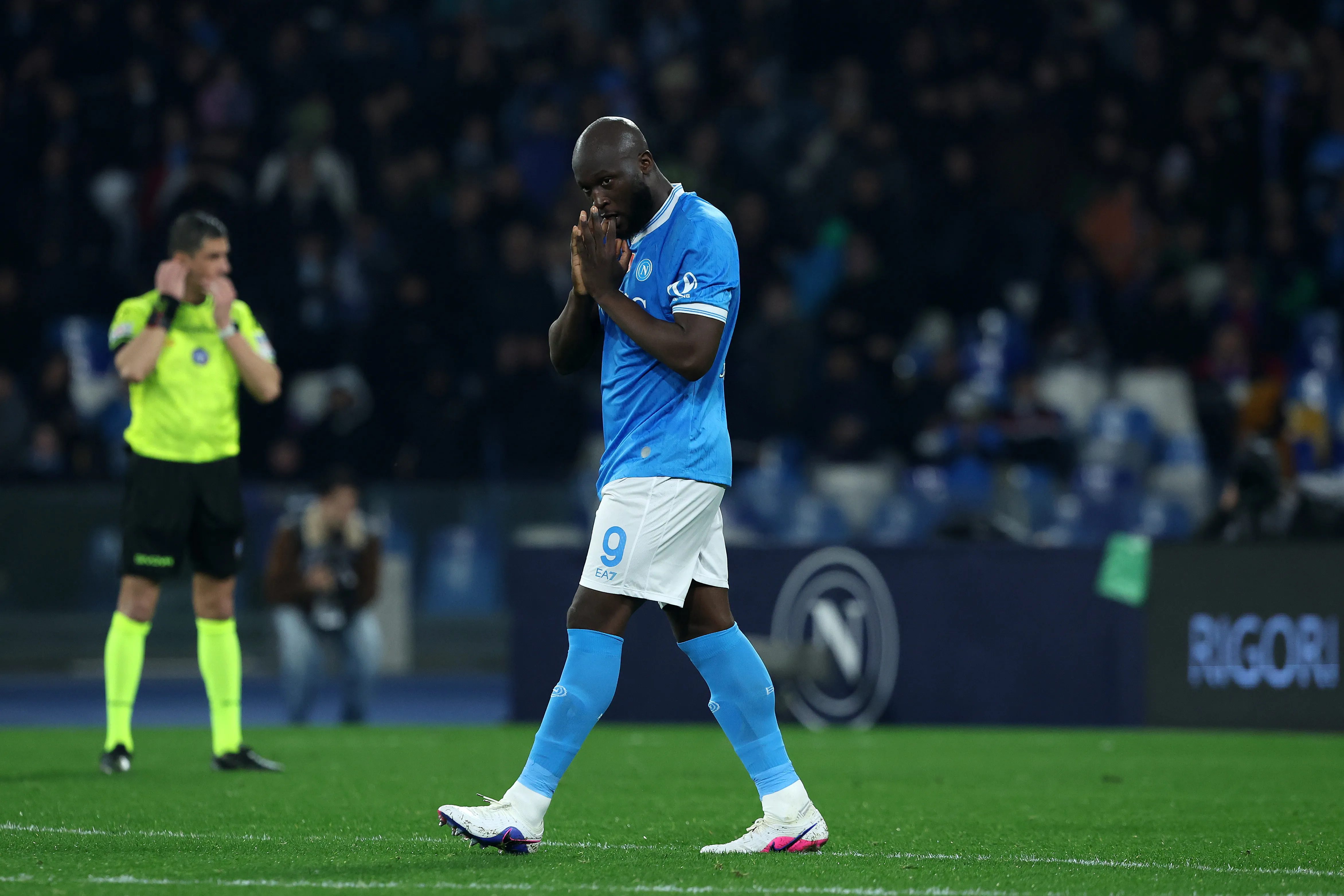 Romelu Lukaku em jogo do Napoli.  (Foto: Francesco Pecoraro/Getty Images)