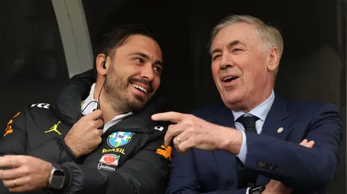 Davide Ancelotti ao lado do pai, Carlo Ancelotti. (Foto: Maddie Meyer/Getty Images)