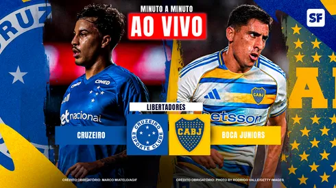Cruzeiro e Boca Juniors se enfrentam na Libertadores. Marco Miatelo/AGIG e Rodrigo Valle/Getty Images