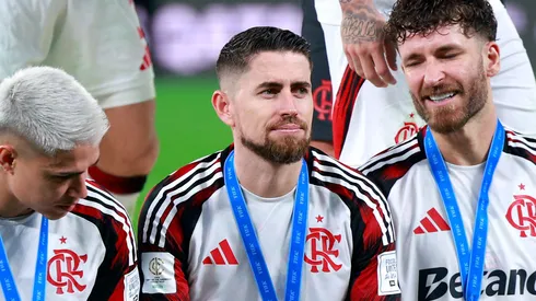 Luiz Araújo, Jorginho e Léo Pereira. (Photo by Getty Images/Getty Images)