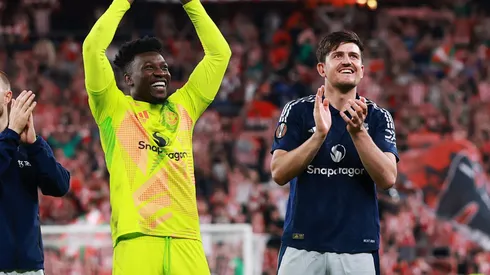 André Onana e Harry Maguire. (Photo by Clive Brunskill/Getty Images)