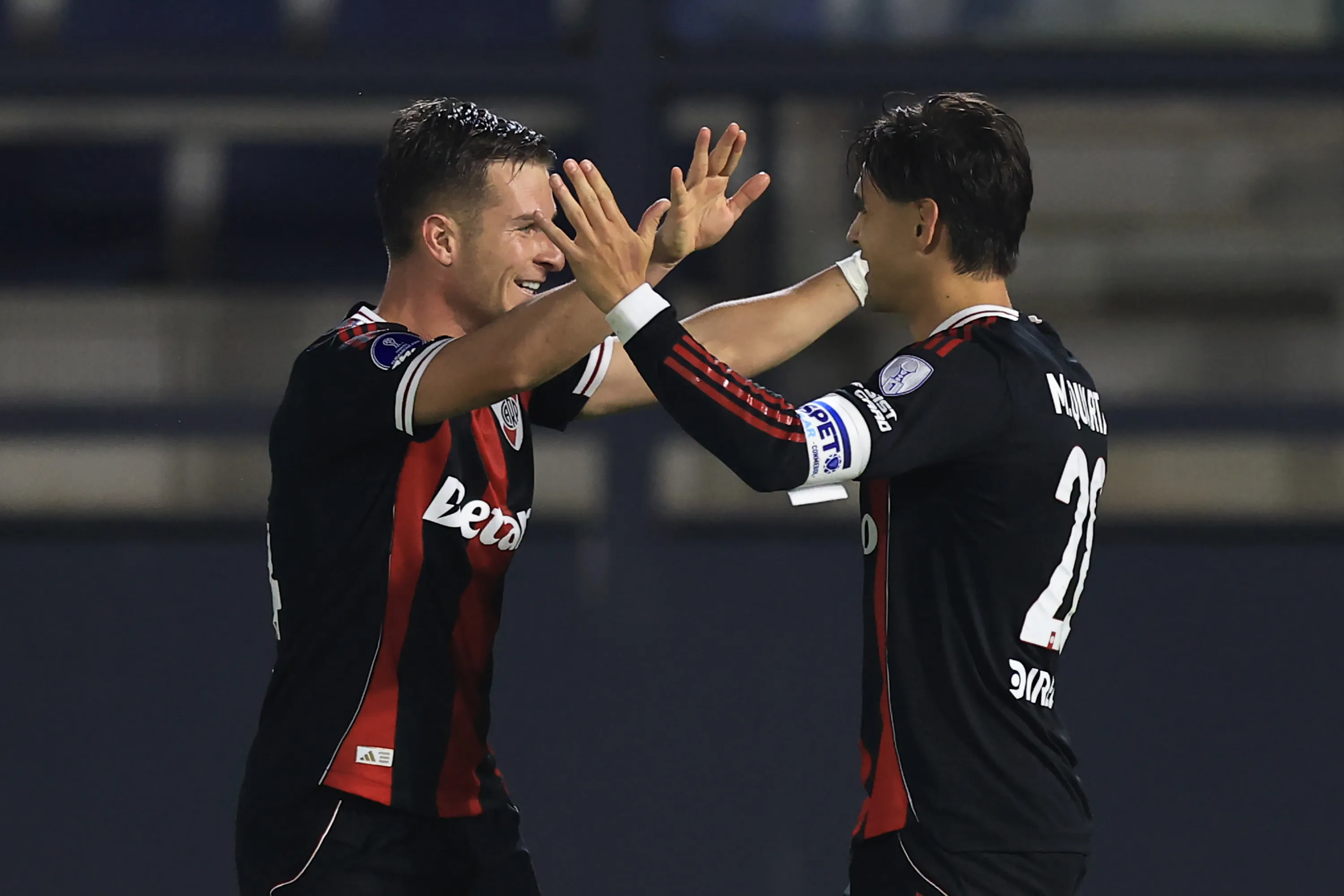 Lucas Martinez Quarta e Galoppo comemoram gol.  (Photo by Buda Mendes/Getty Images)