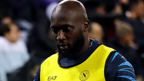 Lukaku durante aquecimento pelo Napoli. (Photo by Enrico Locci/Getty Images)