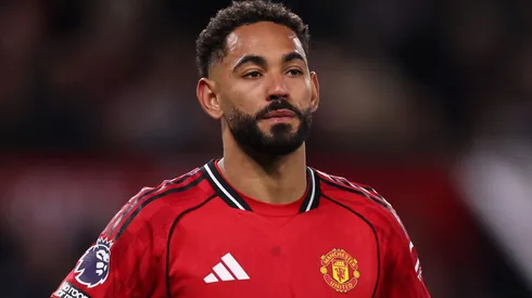 Matheus Cunha durante partida pelo Manchester United na temporada. Foto: Carl Recine/Getty Images