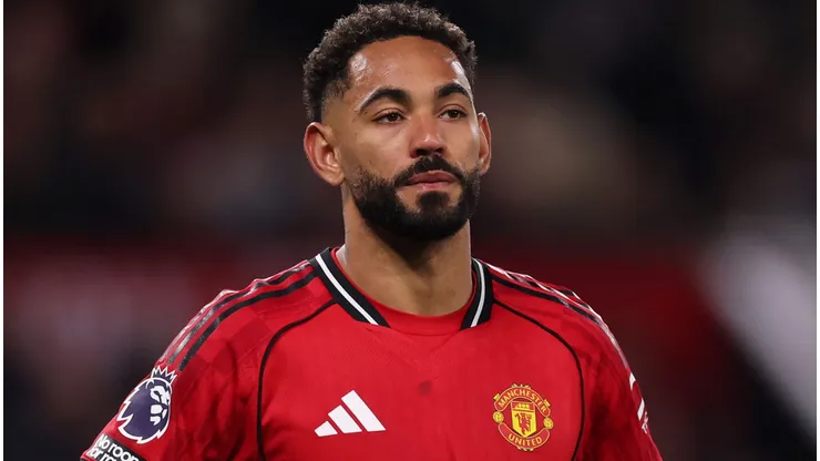 Matheus Cunha durante partida pelo Manchester United na temporada. Foto: Carl Recine/Getty Images