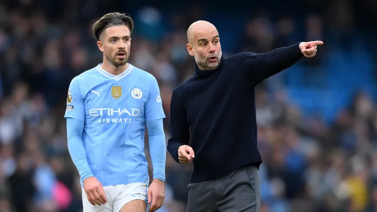 Grealish e Guardiola no Manchester City (Justin Setterfield/Getty Images)