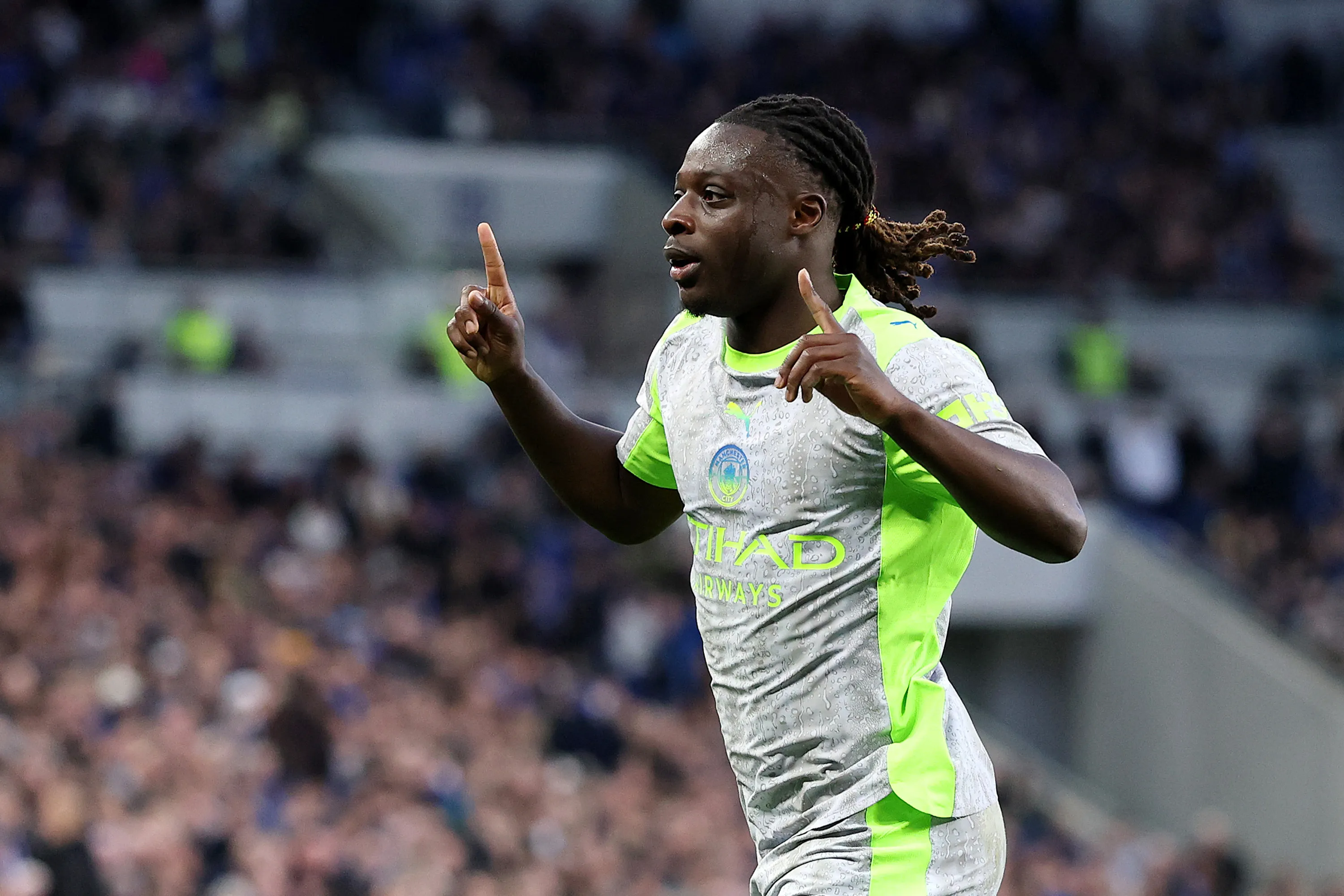 Doku após marcar pelo Manchester City. (Photo by Stu Forster/Getty Images)