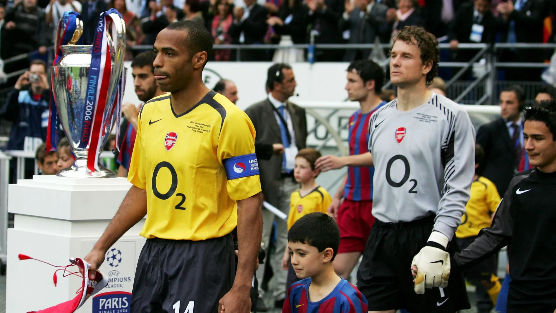 Jogadores do Arsenal na final da Champions 2005/06