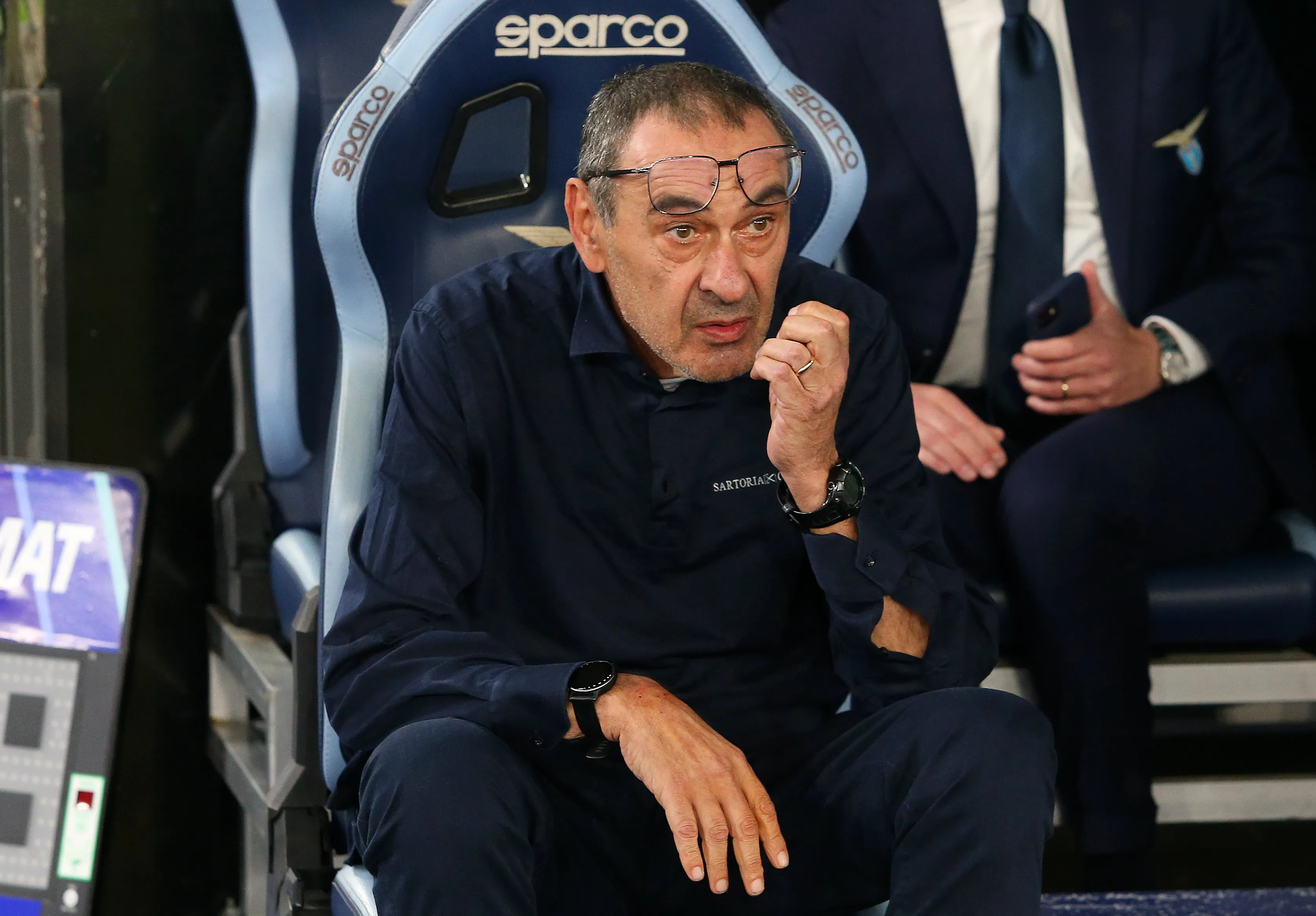 Maurizio Sarri durante jogo da Lazio. (Photo by Paolo Bruno/Getty Images)