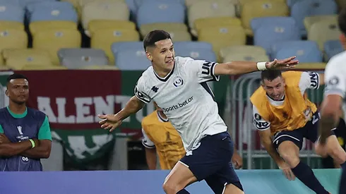 Álex Arce comemorando em Fluminense x Independiente Rivadavia. (Photo by Wagner Meier/Getty Images)