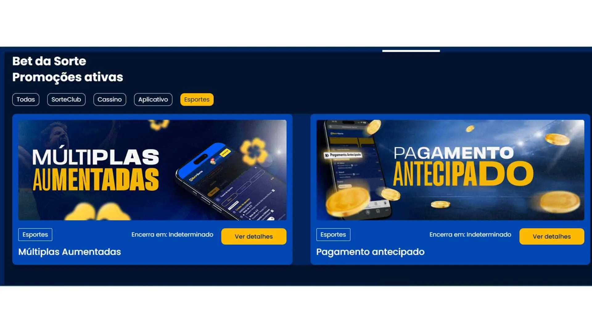 Bet dá Sorte conta com ofertas e promoções para esportes (Reprodução)