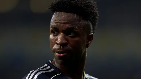 Vinicius Júnior durante partida do Real Madrid. Foto: Pedro Salado/Getty Images