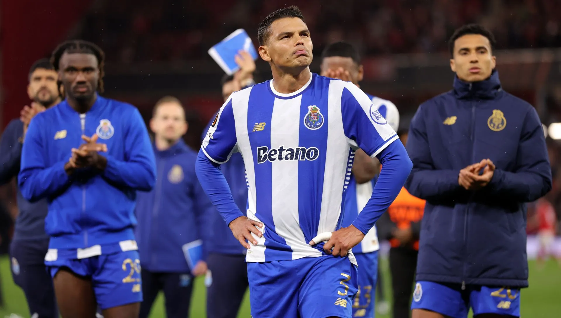 Thiago Silva após partida da Europa League. Foto: Alex Livesey/Getty Images