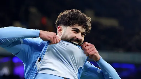 Gvardiol comemorando gol pelo Man City. (Photo by Molly Darlington/Getty Images)