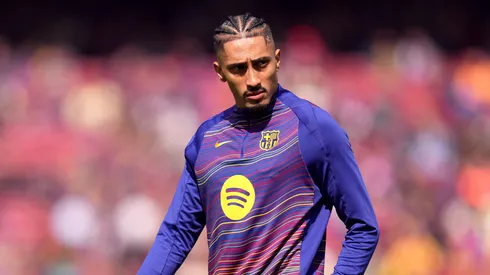 Raphinha, do Barcelona. (Foto Alex Caparros/Getty Images)