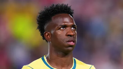 Vini Jr no amistoso contra a Croácia. (Photo by Rich Storry/Getty Images)