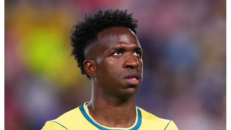 Vini Jr no amistoso contra a Croácia. (Photo by Rich Storry/Getty Images)