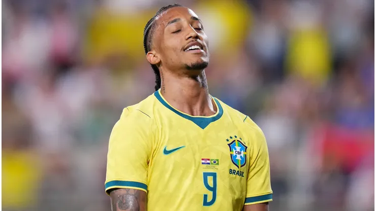 João Pedro durante atividade da Seleção Brasileira comandada por Carlo Ancelotti. Foto: Rich Storry/Getty Images