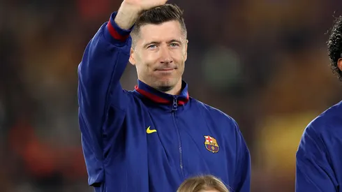 Lewandowski antes de uma partida pelo Barcelona. Foto: Eric Alonso/Getty Images