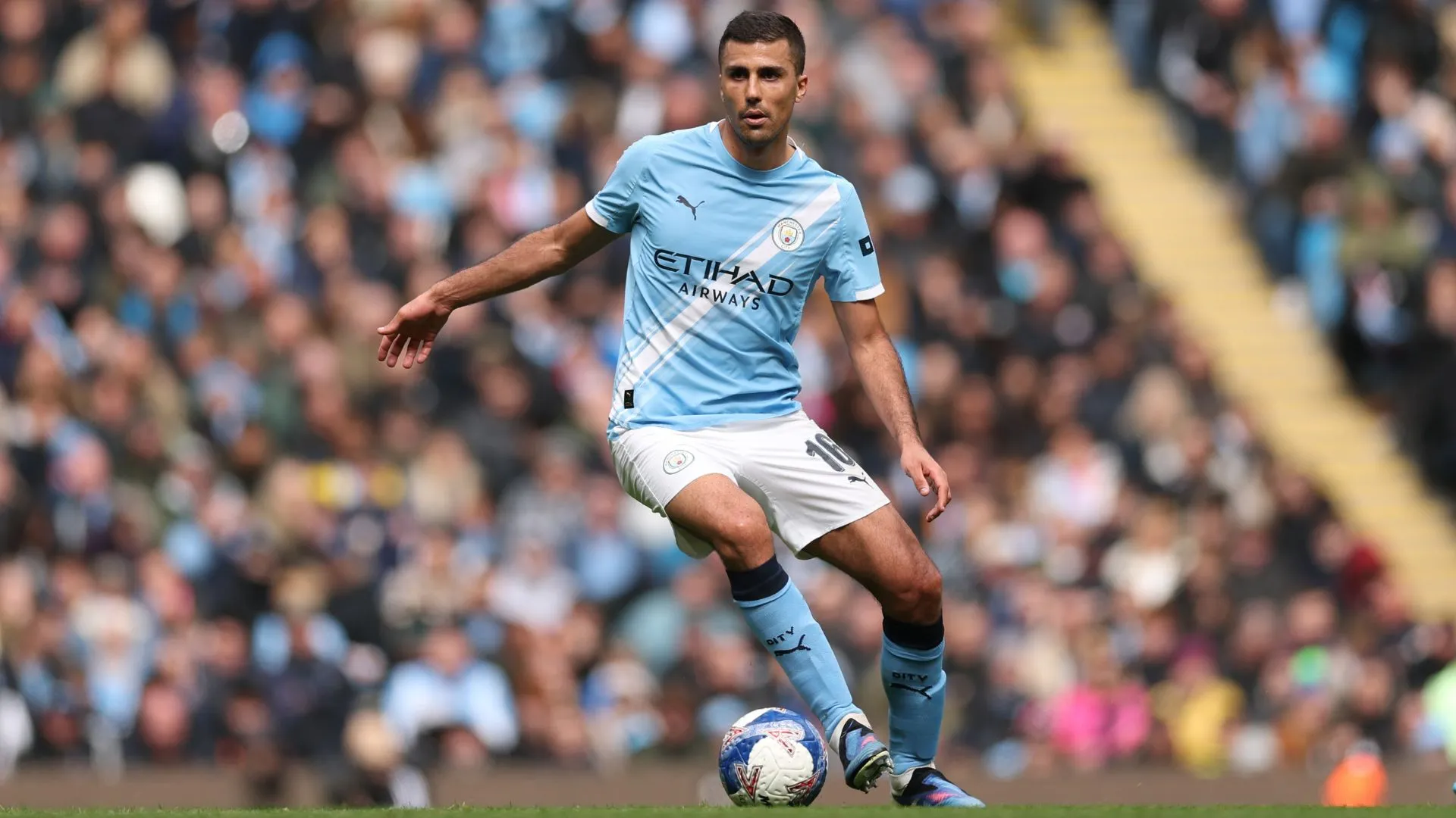 Rodri é uma das lideranças técnicas do Manchester City (foto: Michael Regan/Getty Images)