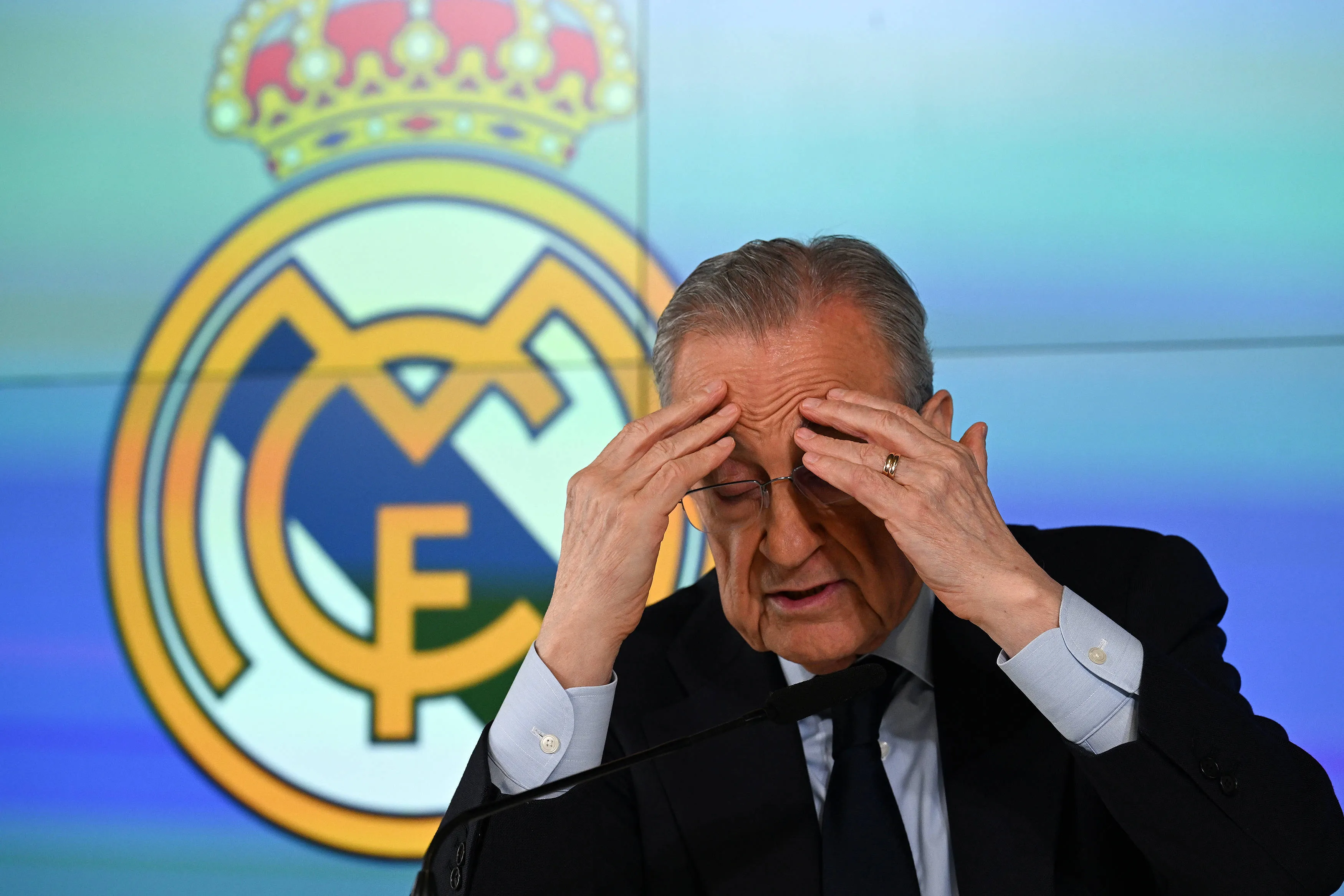 Florentino Pérez não gostou do vazamento da briga entre Valverde e Tchouaméni e diz que ‘cuidará’ dos informantes no Real Madrid. Foto: IMAGO /&nbsp;Anadolu Agency