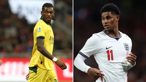 Troca entre Rafael Leão e Marcus Rashford é aprovada no Manchester United: Fotos: Marco Luzzani/Getty Images e Justin Setterfield/Getty Images