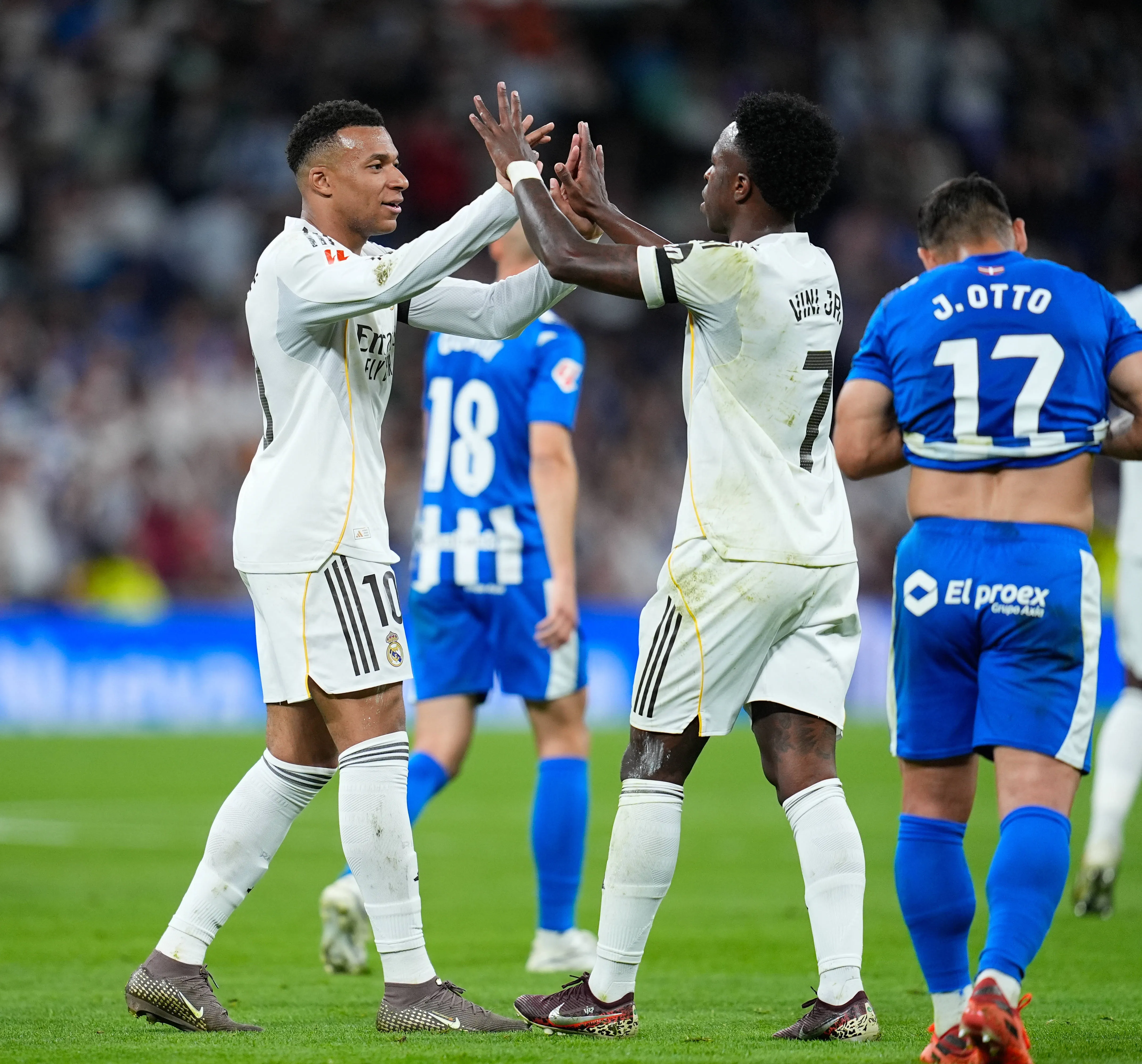 Mbappé e Vini Jr, pelo Real Madrid. Foto: IMAGO /&nbsp;ZUMA Press Wire