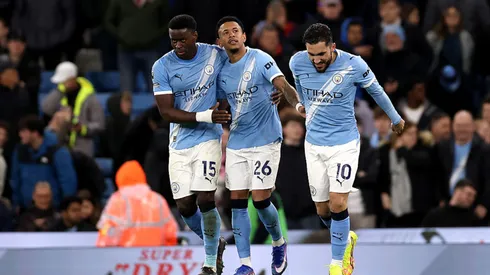 Savinho marca para o Manchester City. Naomi Baker/Getty Images.
