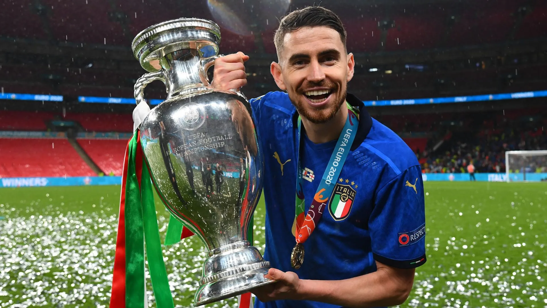Jorginho foi campeão pela Seleção Italiana (foto: Claudio Villa/Getty Images)